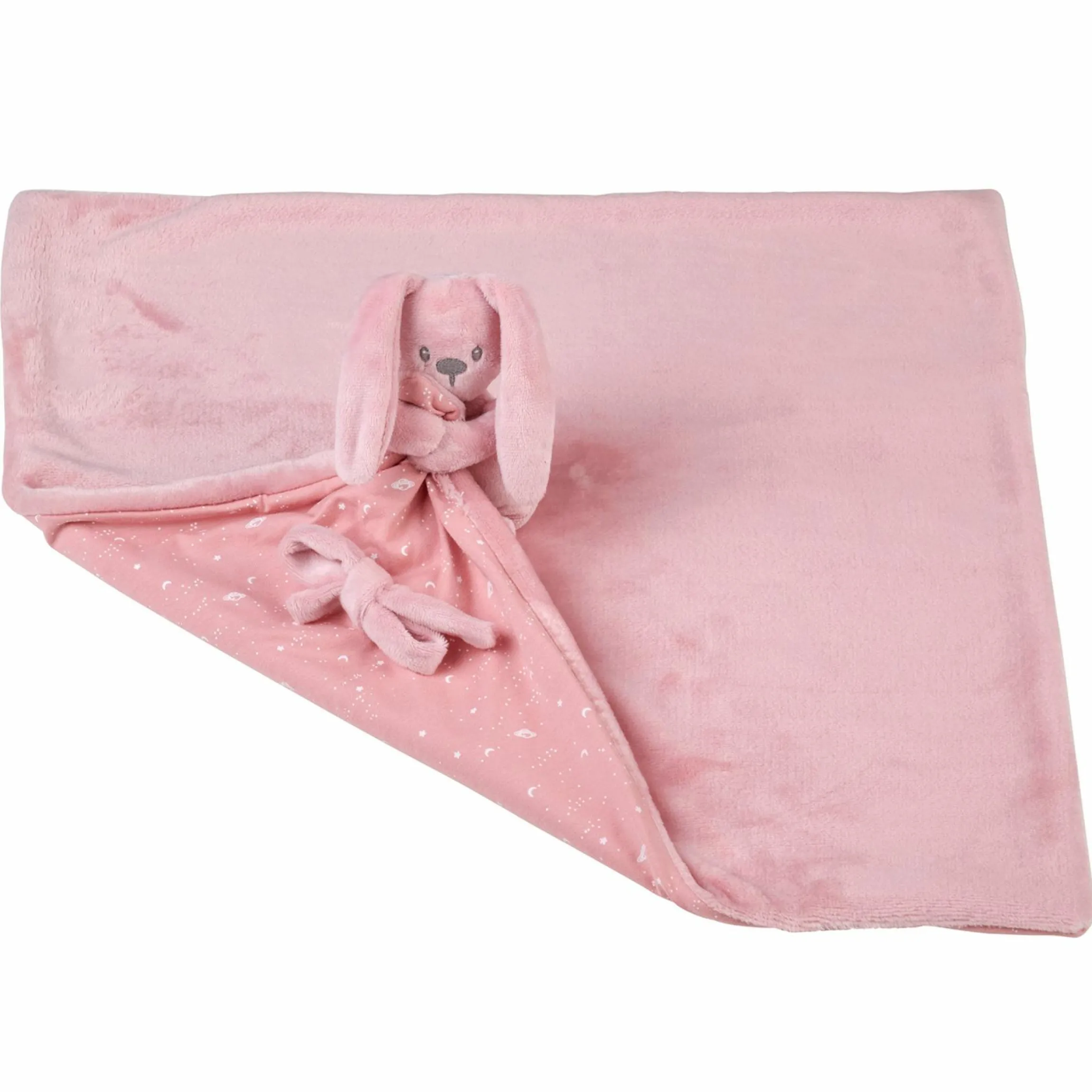 Schmusetuch XXL & Mini-Kuscheltier Glow in the dark - Hase Lapidou - Old Pink