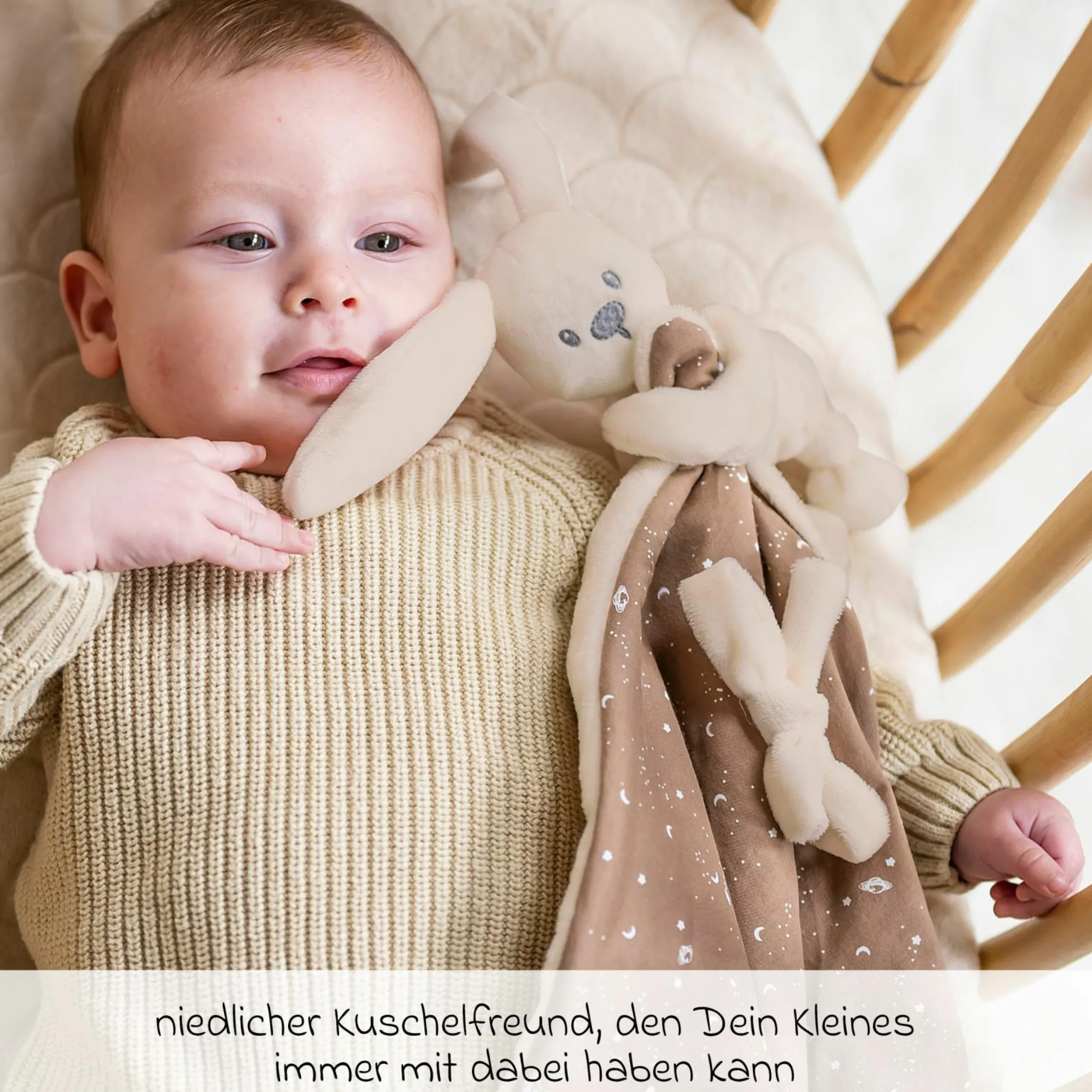 Schmusetuch XXL & Mini-Kuscheltier Glow in the dark - Hase Lapidou - Sand