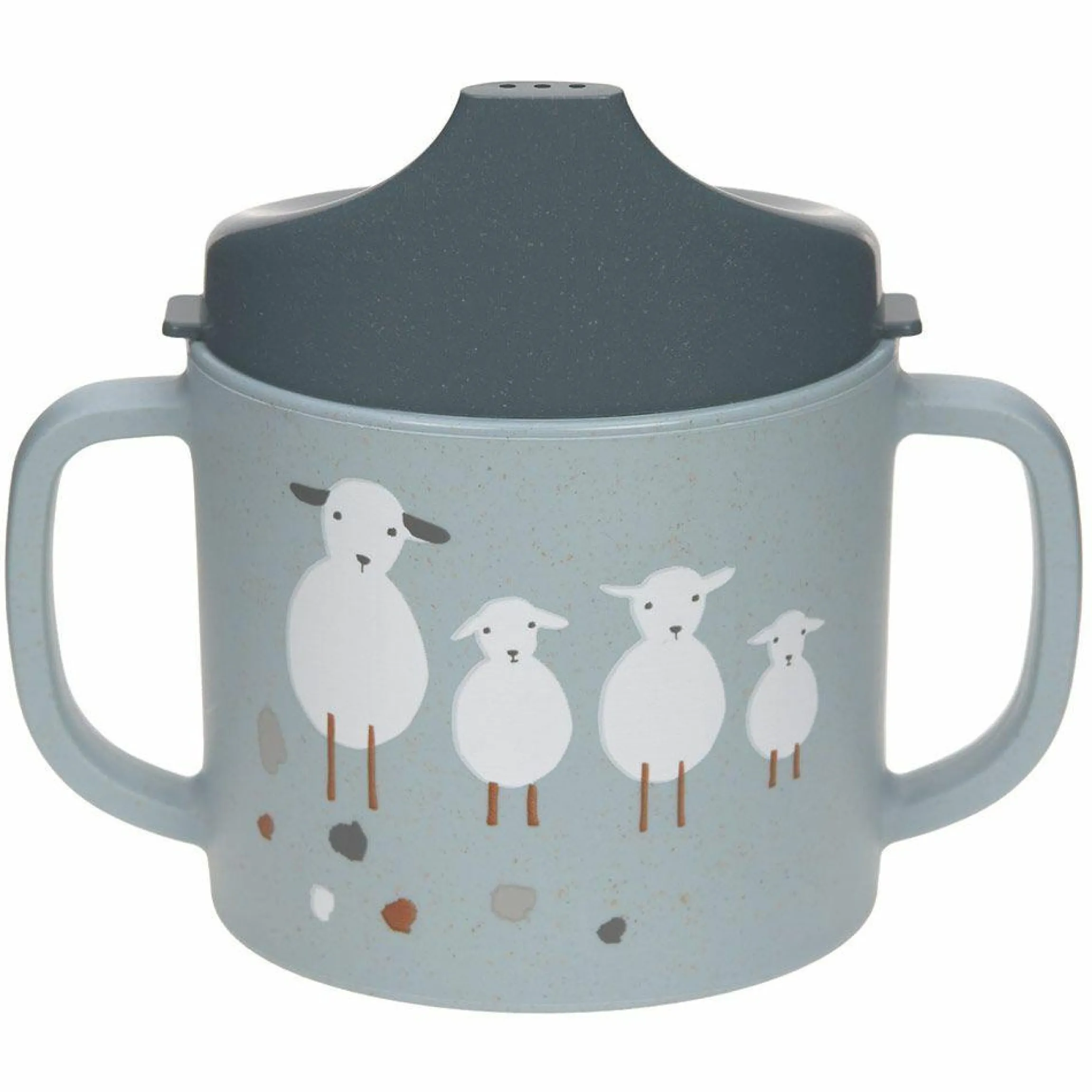 Schnabeltasse mit Doppelgriff - Tiny Farmer - Sheep & Goose - Blue
