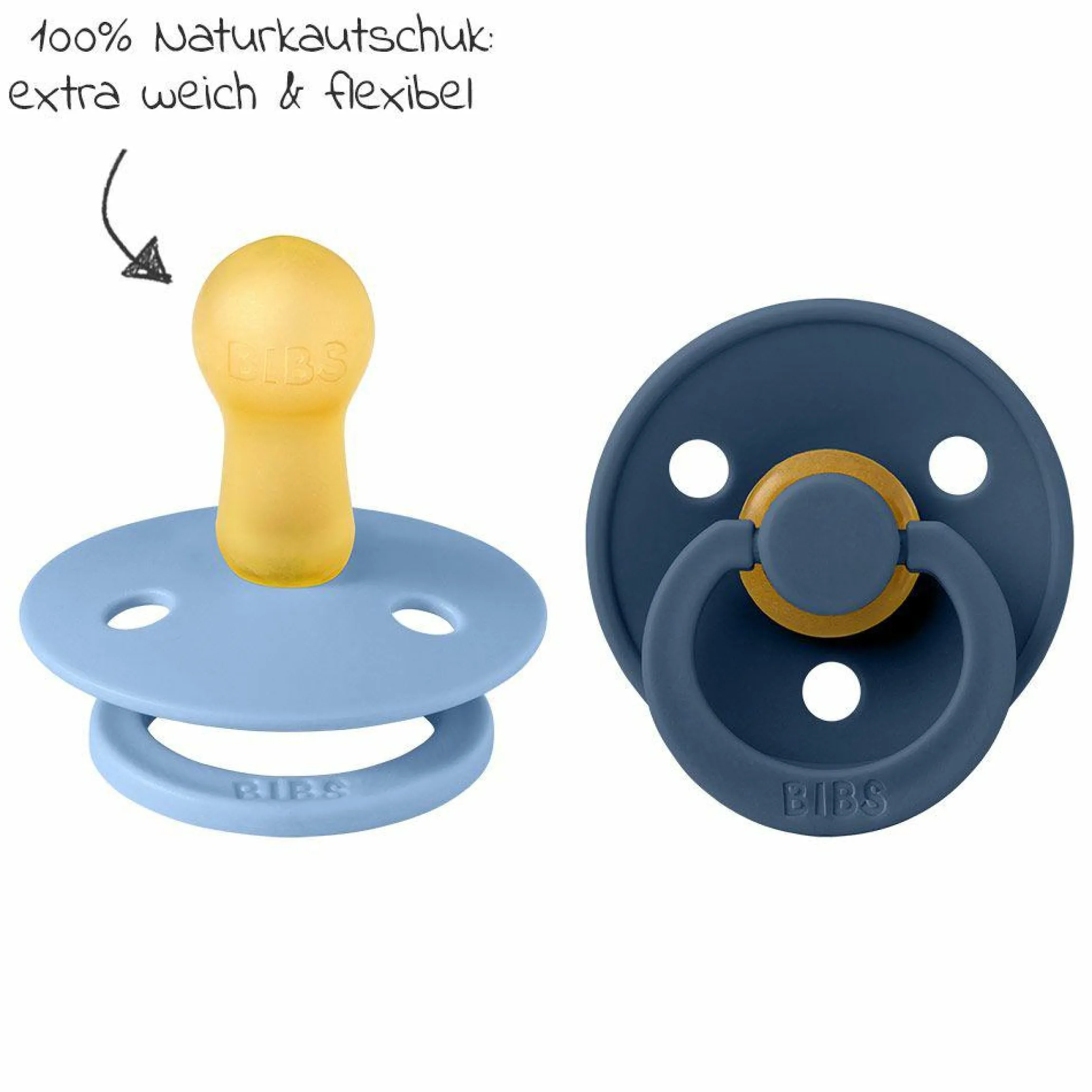Schnuller - Colour 2er Pack - Sky Blue / Steel Blue - Gr. 6-18 M