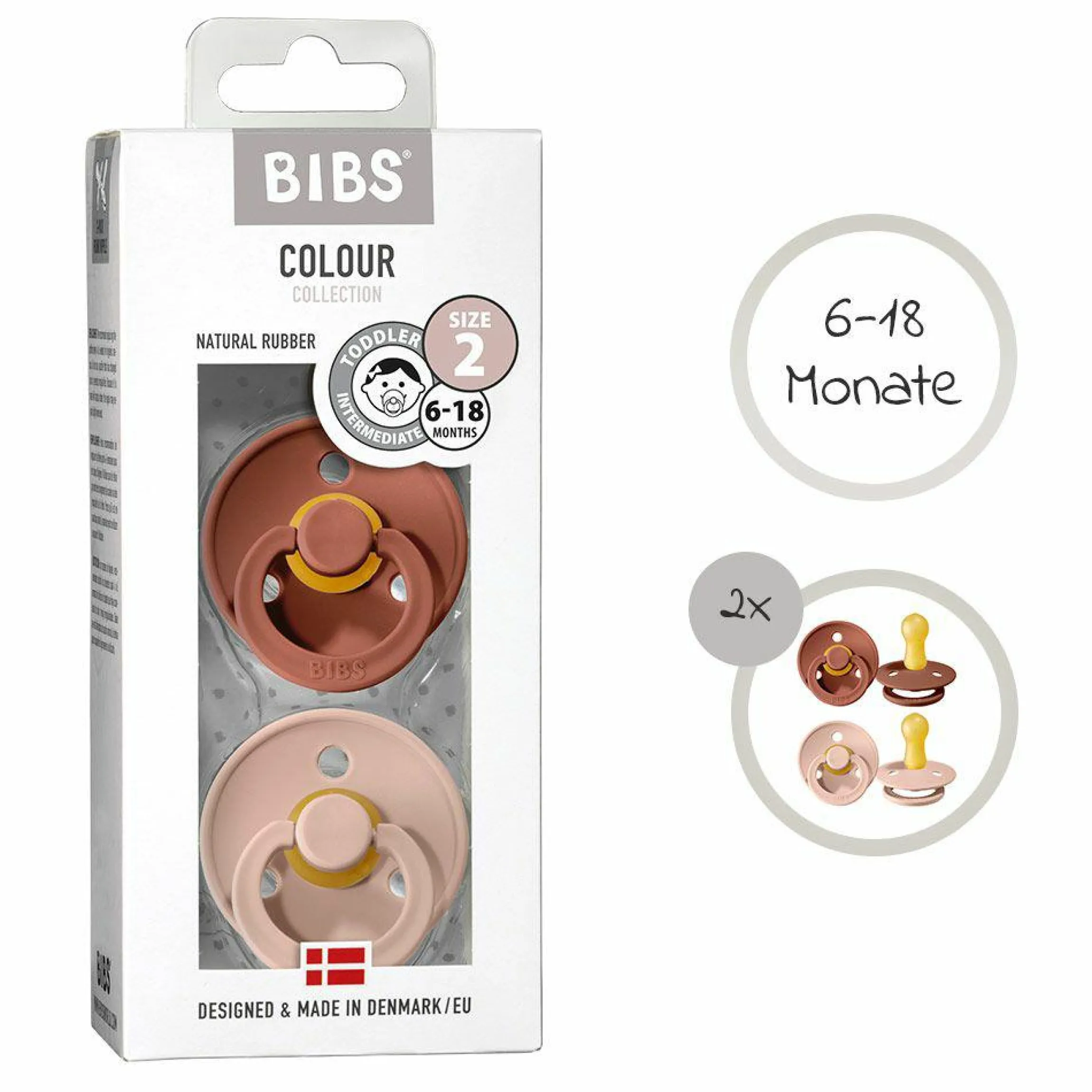 Schnuller - Colour 2er Pack - Blush / Woodchuck - Gr. 6-18 M