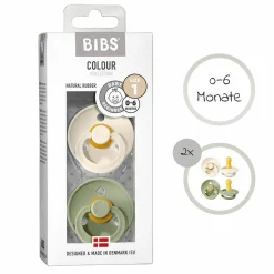 Schnuller - Colour 2er Pack - Ivory / Sage - Gr. 0-6 M