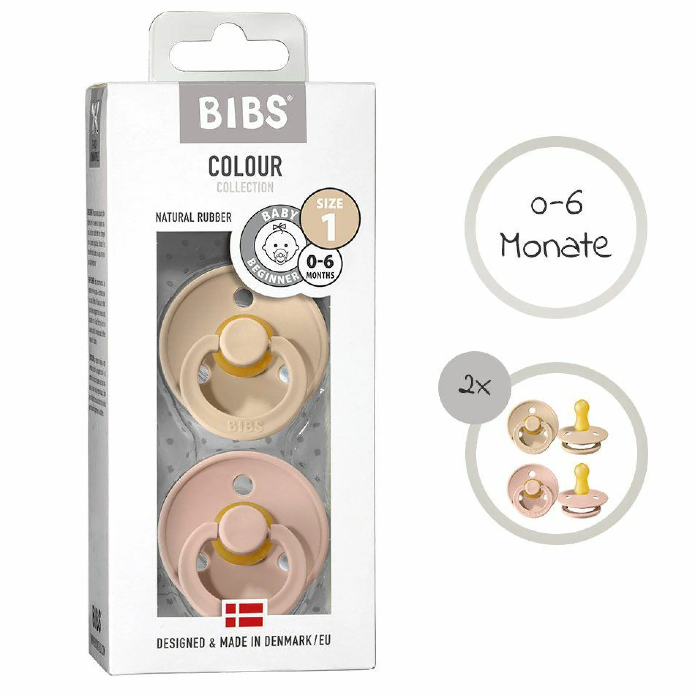 Schnuller - Colour 2er Pack - Blush / Vanilla - Gr. 0-6 M