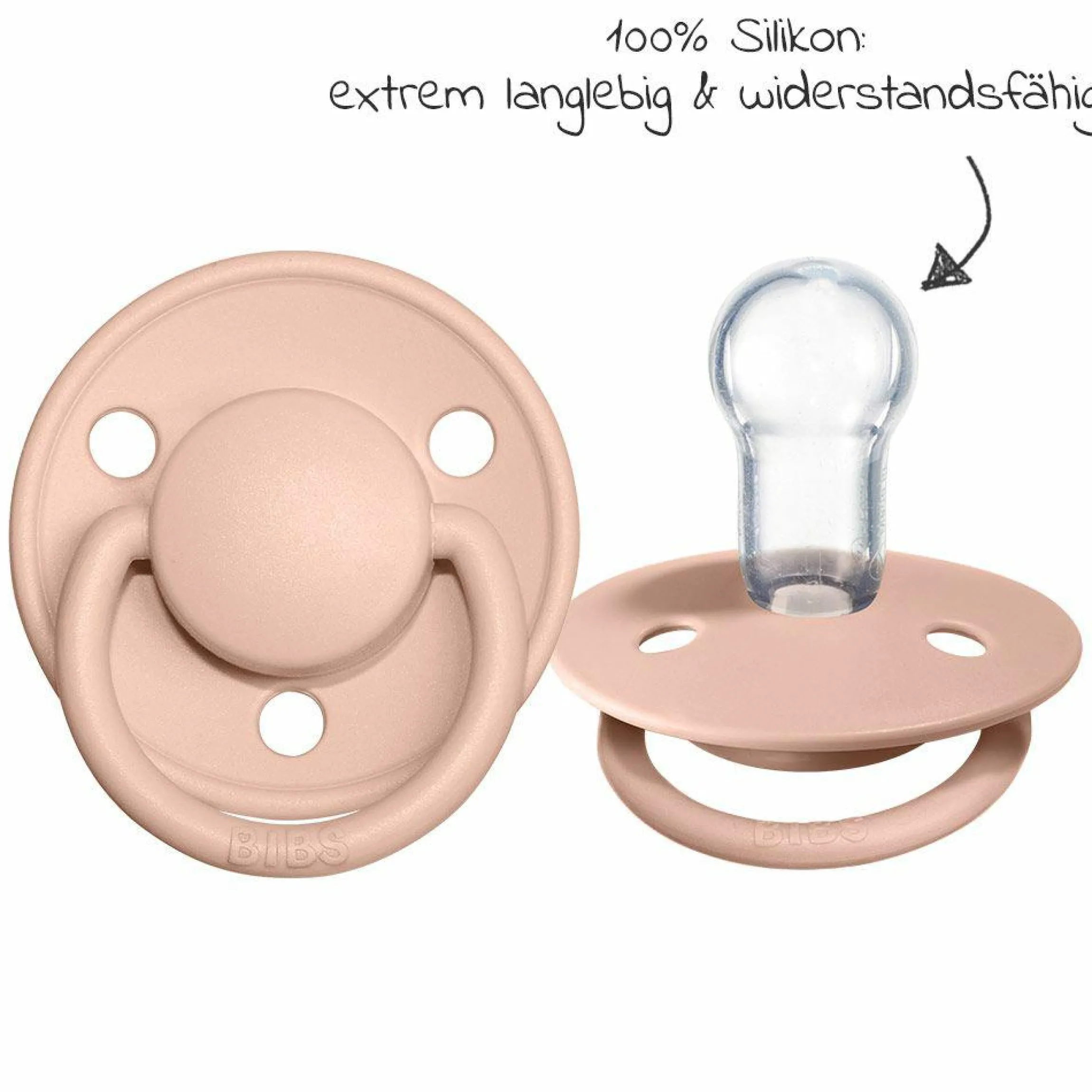 Schnuller - De Lux 2er Pack - Silikon - Ivory / Blush - Gr. 0-36 M
