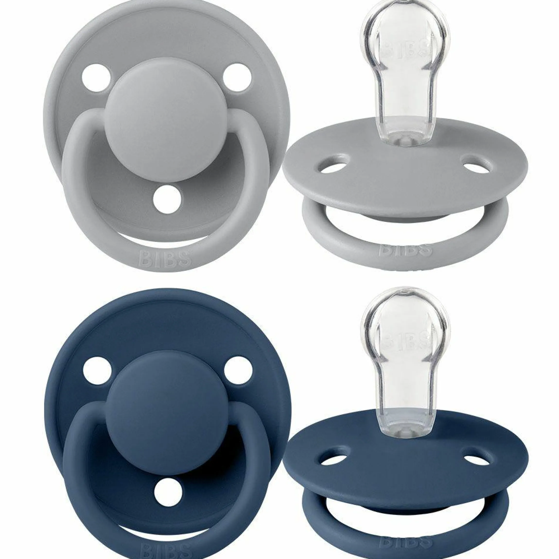 Schnuller - De Lux 2er Pack - Silikon - Cloud / Steel Blue - Gr. 0-36 M
