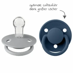 Schnuller - De Lux 2er Pack - Silikon - Cloud / Steel Blue - Gr. 0-36 M