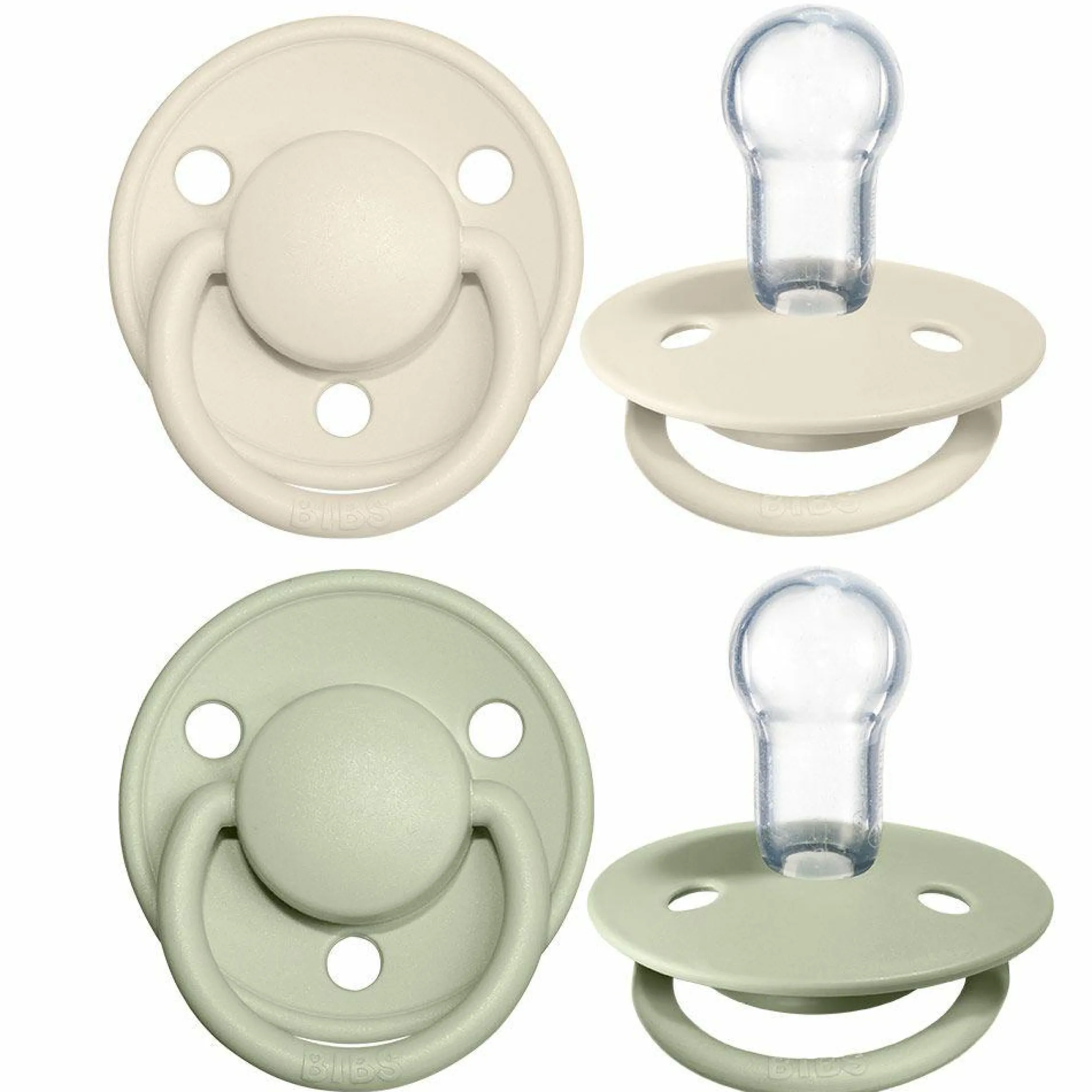 Schnuller - De Lux 2er Pack - Silikon - Ivory / Sage - Gr. 0-36 M