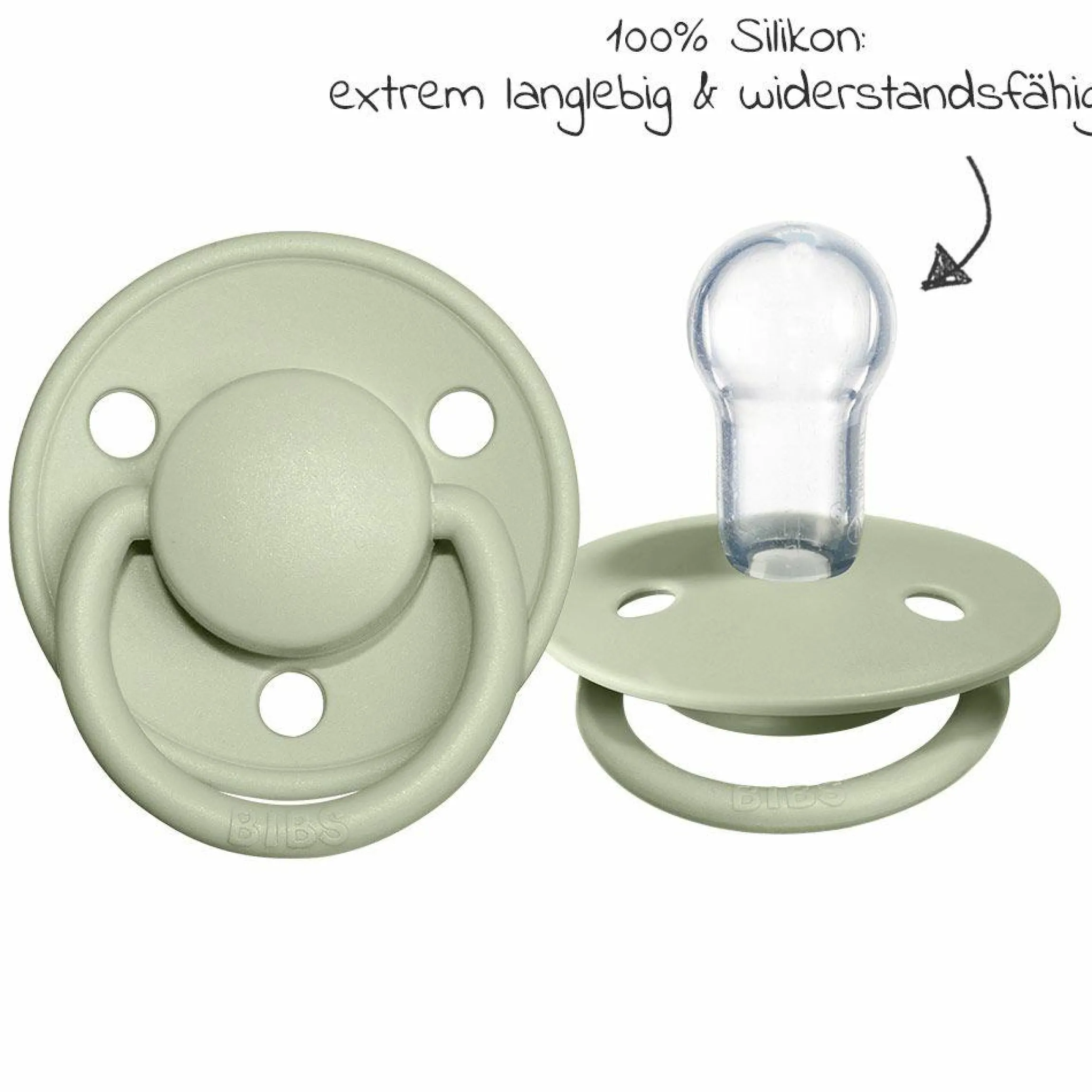 Schnuller - De Lux 2er Pack - Silikon - Ivory / Sage - Gr. 0-36 M