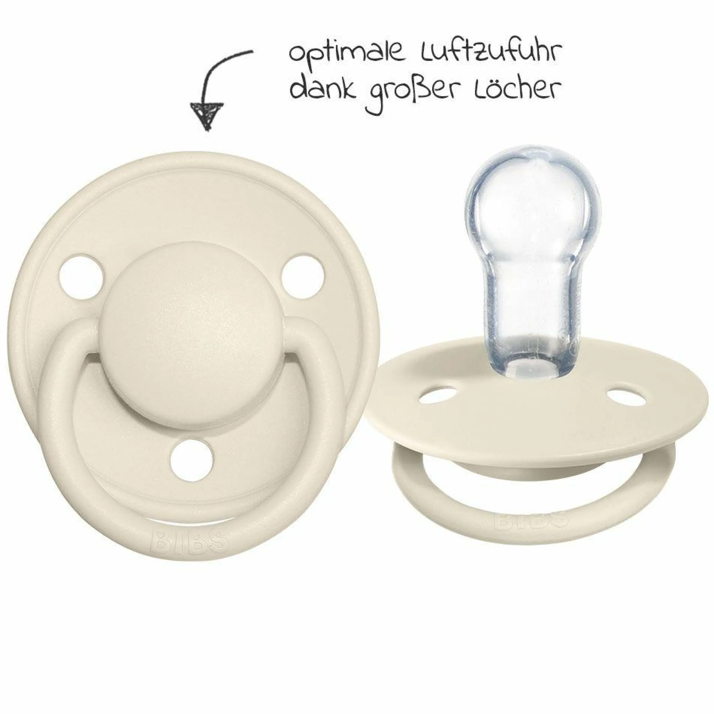 Schnuller - De Lux 2er Pack - Silikon - Ivory / Sage - Gr. 0-36 M