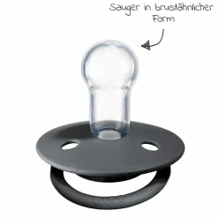 Schnuller - De Lux 2er Pack - Silikon - Iron / Baby Blue - Gr. 0-36 M
