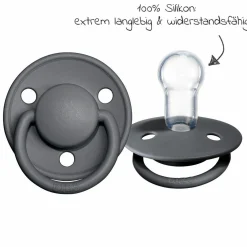 Schnuller - De Lux 2er Pack - Silikon - Iron / Baby Blue - Gr. 0-36 M
