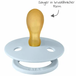 Schnuller 2er Pack Colour Symmetrischer Sauger aus Naturkautschuk 6-18 M - Baby Blue / Petrol