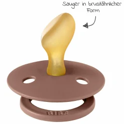 Schnuller 2er Pack Colour Anatomischer Sauger aus Naturkautschuk 6-18 M - Woodchuck / Blush