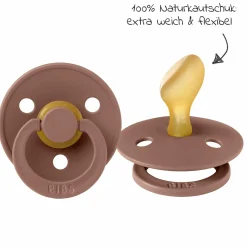 Schnuller 2er Pack Colour Anatomischer Sauger aus Naturkautschuk 6-18 M - Woodchuck / Blush