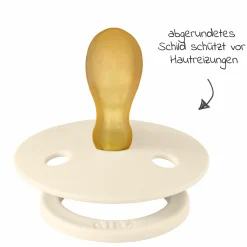 Schnuller 2er Pack Colour Symmetrischer Sauger aus Naturkautschuk 6-18 M - Sage / Ivory