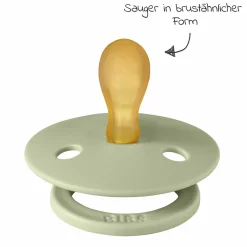 Schnuller 2er Pack Colour Symmetrischer Sauger aus Naturkautschuk 0-6 M - Sage / Ivory