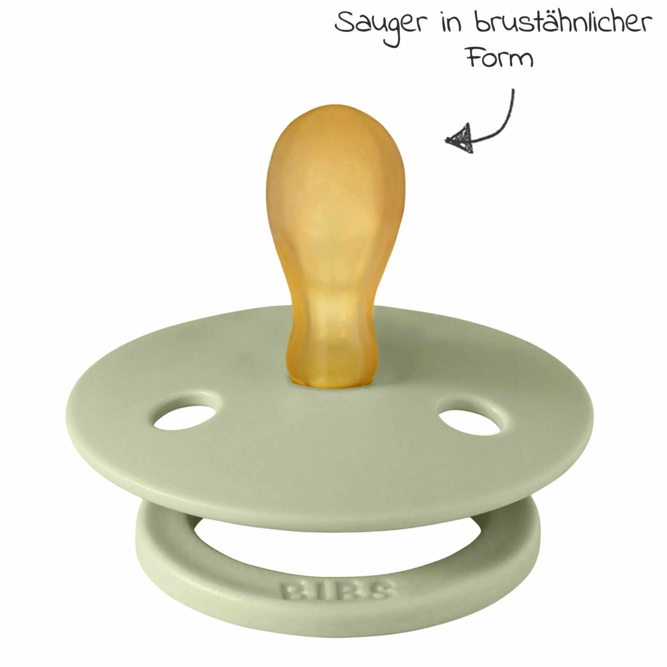 Schnuller 2er Pack Colour Symmetrischer Sauger aus Naturkautschuk 0-6 M - Sage / Ivory