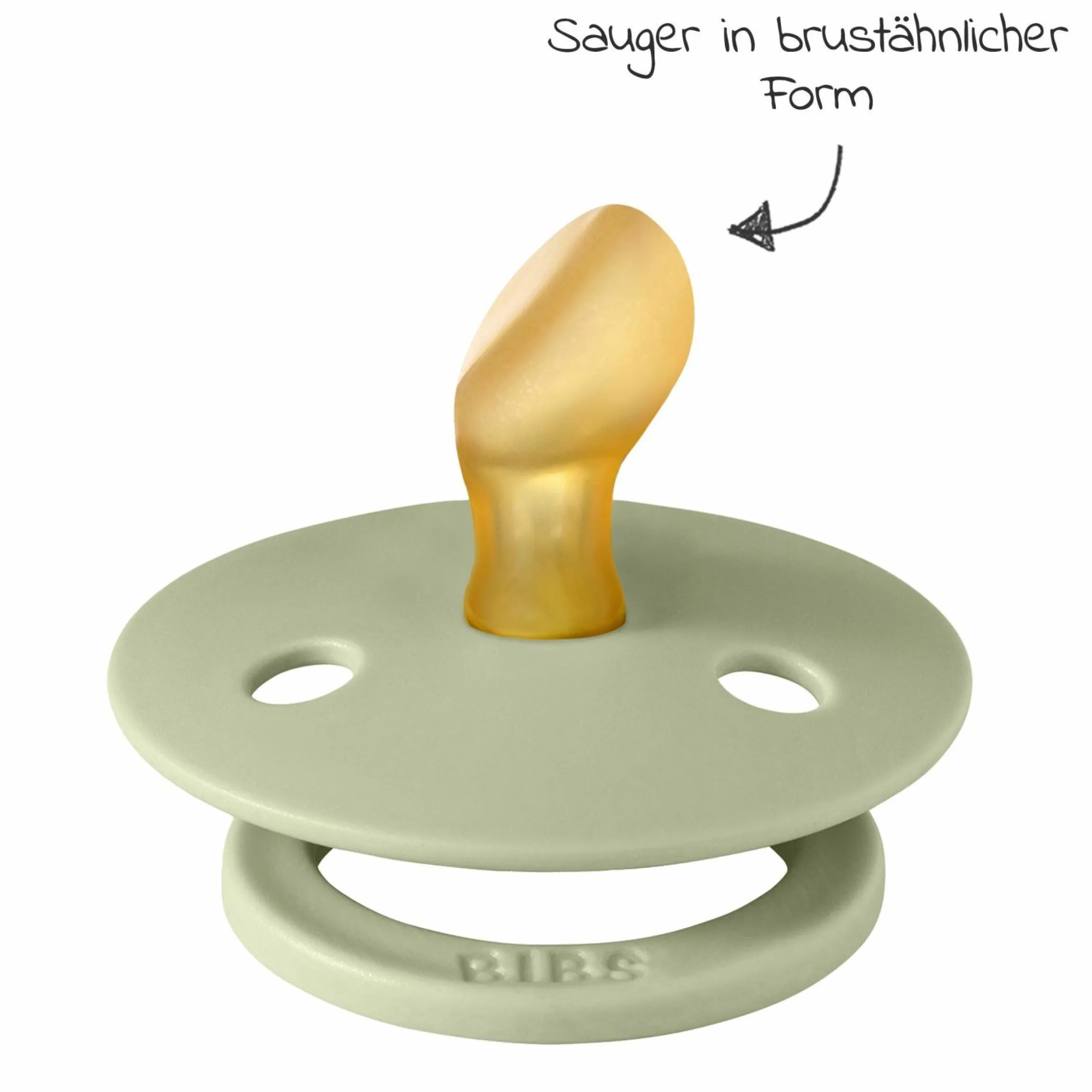 Schnuller 2er Pack Colour Anatomischer Sauger aus Naturkautschuk 0-6 M - Sage / Ivory