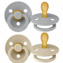 Schnuller 2er Pack Colour Symmetrischer Sauger aus Naturkautschuk 0-6 M - Cloud / Vanilla