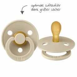 Schnuller 2er Pack Colour Symmetrischer Sauger aus Naturkautschuk 0-6 M - Cloud / Vanilla