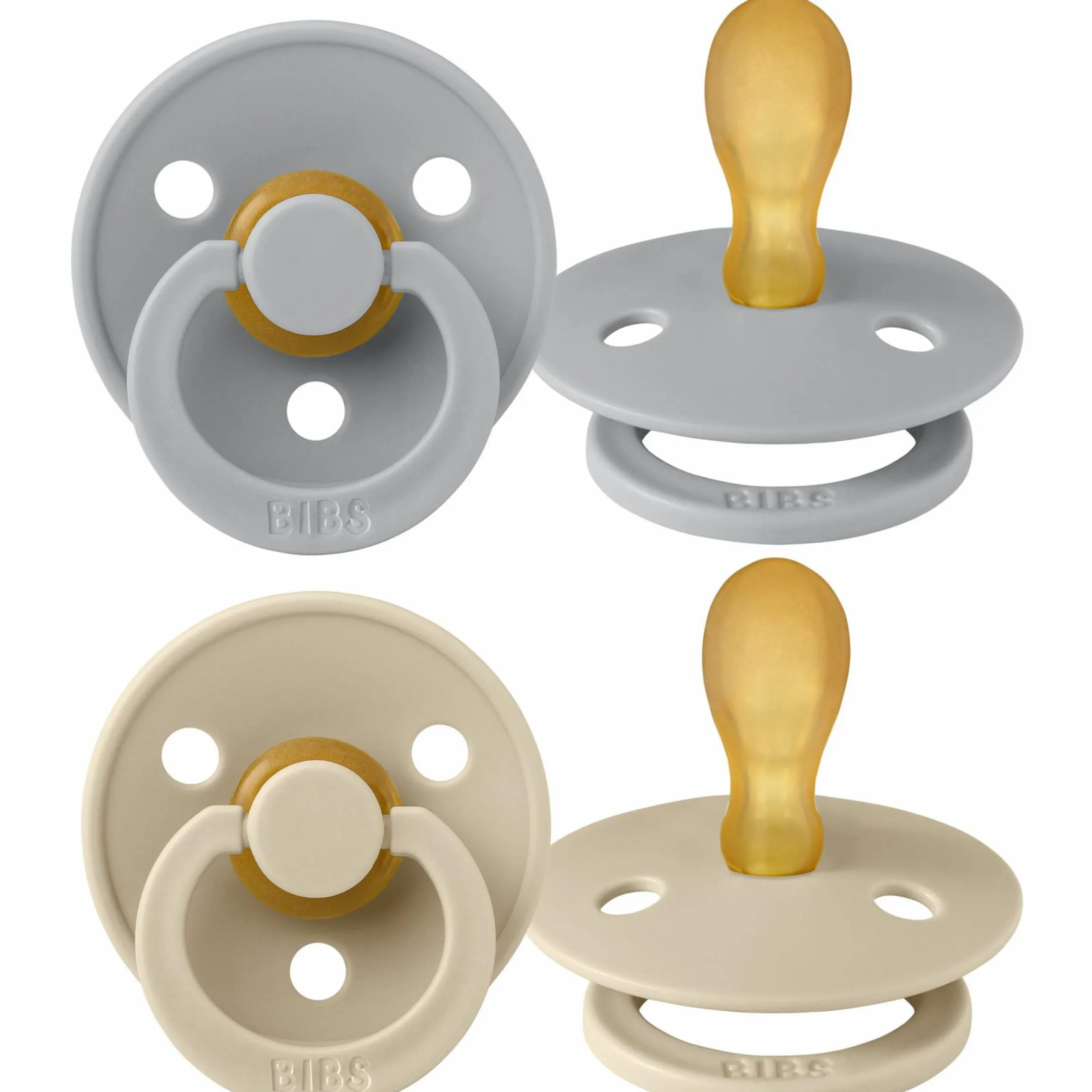 Schnuller 2er Pack Colour Symmetrischer Sauger aus Naturkautschuk 6-18 M - Cloud / Vanilla