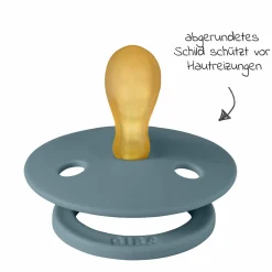 Schnuller 2er Pack Colour Symmetrischer Sauger aus Naturkautschuk 0-6 M - Baby Blue / Petrol