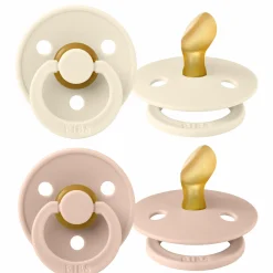 Schnuller 2er Pack Colour Anatomischer Sauger aus Naturkautschuk 0-6 M - Ivory / Blush