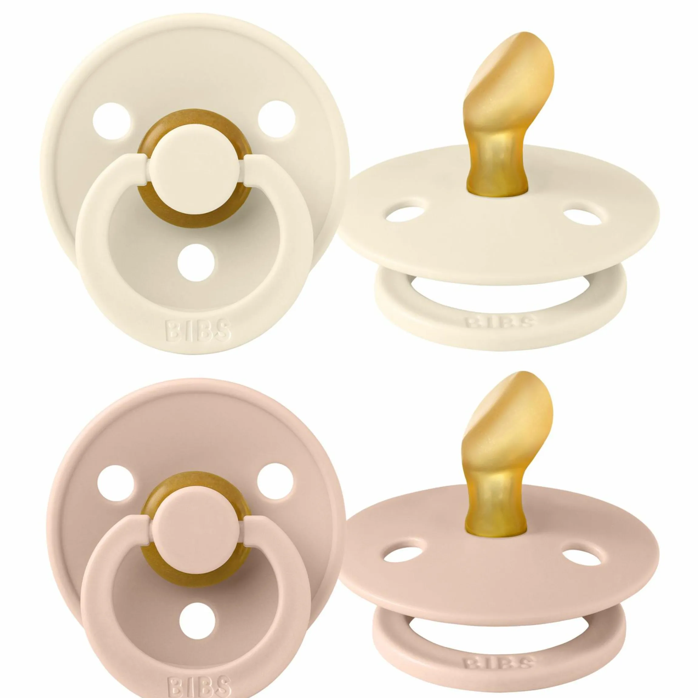 Schnuller 2er Pack Colour Anatomischer Sauger aus Naturkautschuk 0-6 M - Ivory / Blush