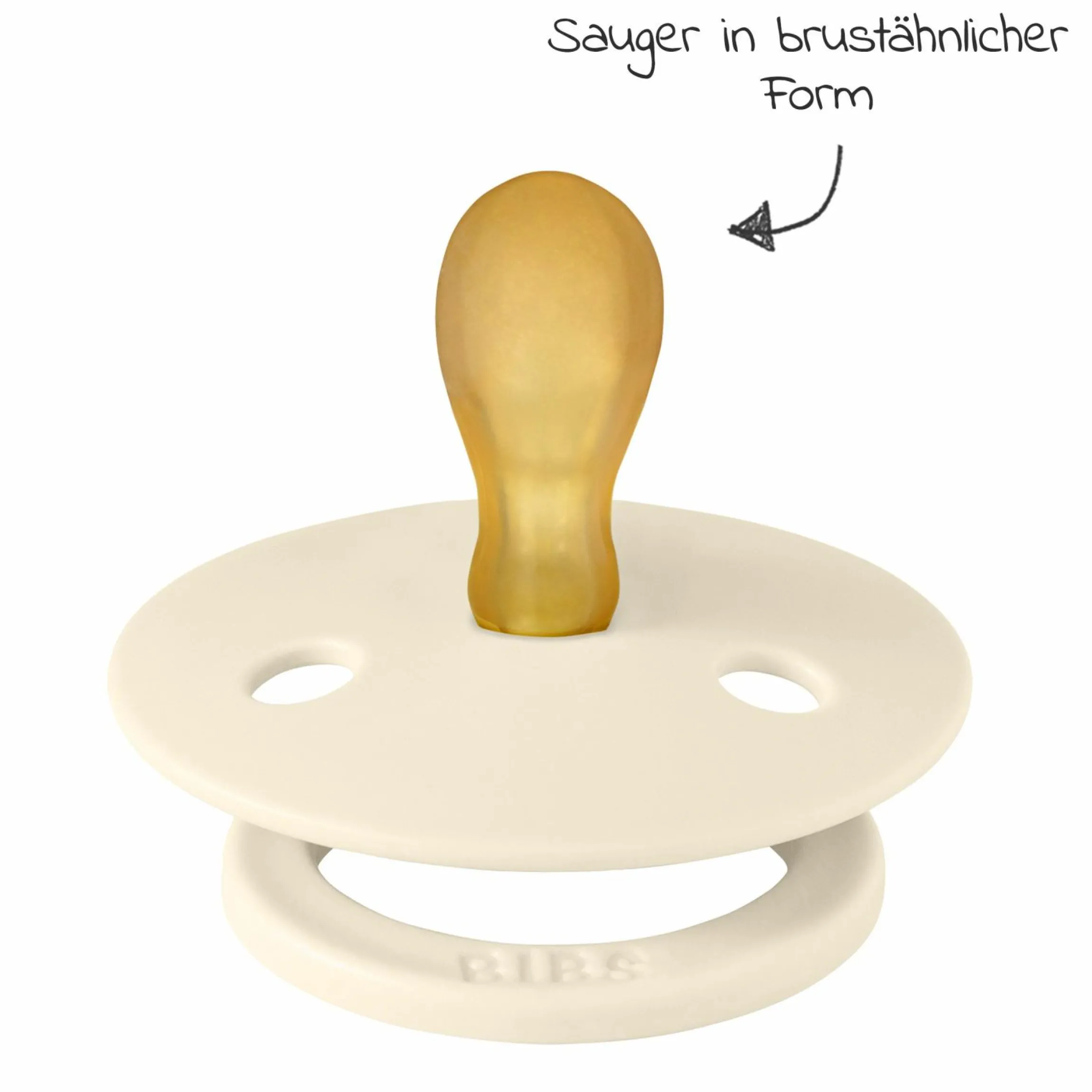 Schnuller 2er Pack Colour Symmetrischer Sauger aus Naturkautschuk 0-6 M - Ivory / Blush