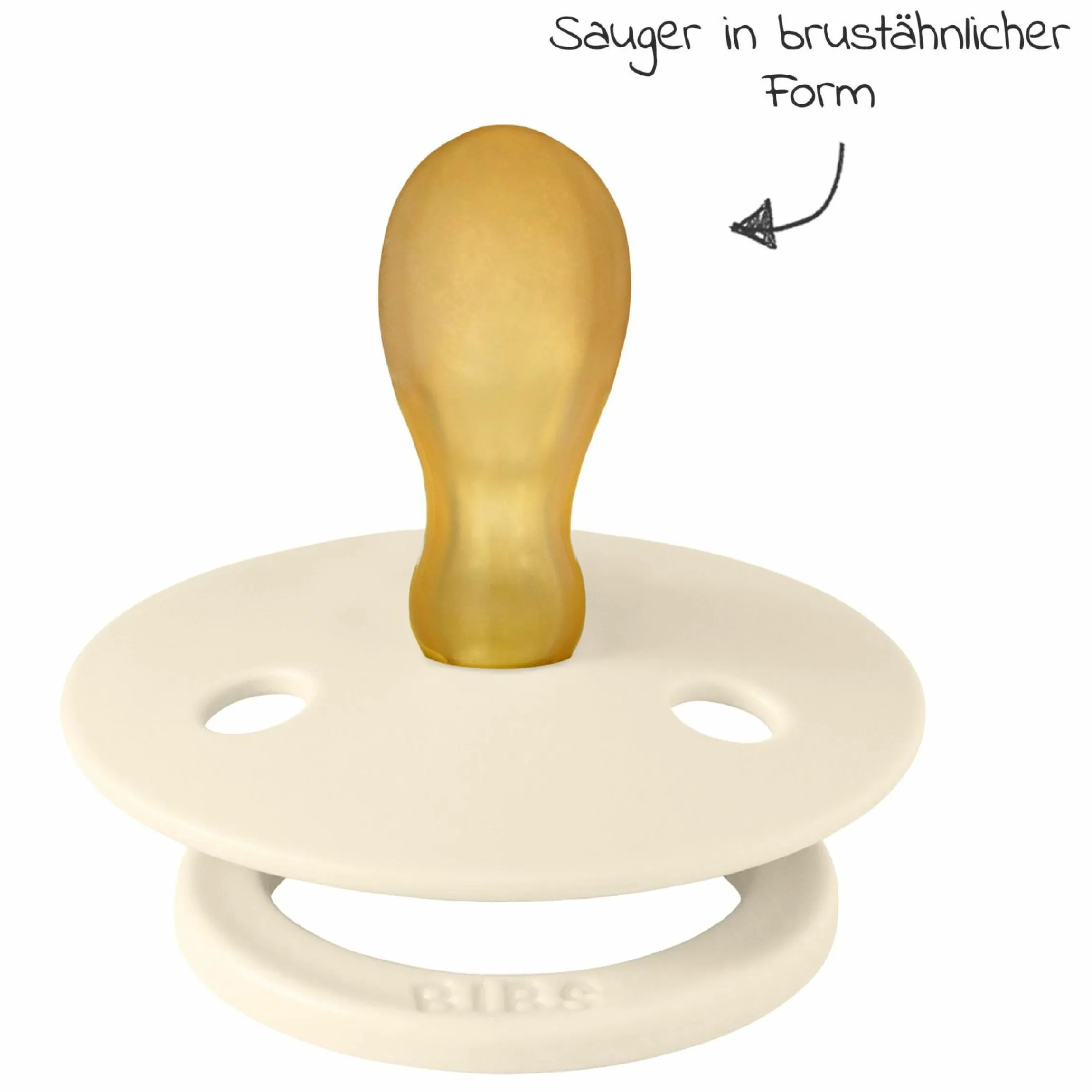 Schnuller 2er Pack Colour Symmetrischer Sauger aus Naturkautschuk 6-18 M - Ivory / Blush