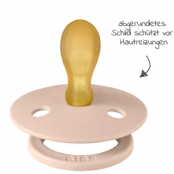 Schnuller 2er Pack Colour Symmetrischer Sauger aus Naturkautschuk 6-18 M - Ivory / Blush
