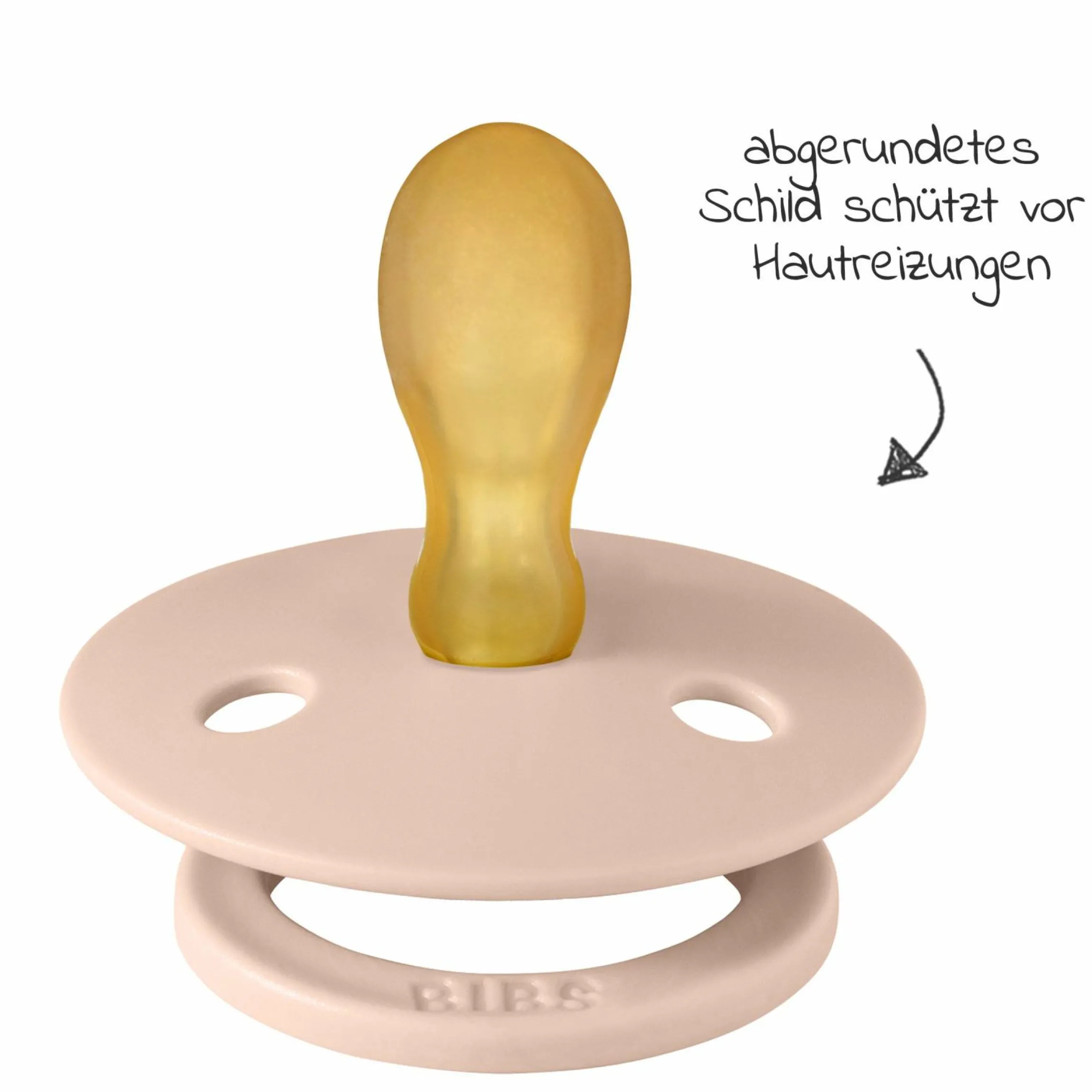 Schnuller 2er Pack Colour Symmetrischer Sauger aus Naturkautschuk 6-18 M - Ivory / Blush