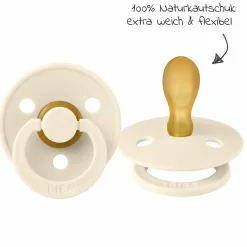Schnuller 2er Pack Colour Symmetrischer Sauger aus Naturkautschuk 6-18 M - Ivory / Blush