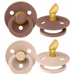 Schnuller 2er Pack Colour Anatomischer Sauger aus Naturkautschuk 0-6 M - Woodchuck / Blush