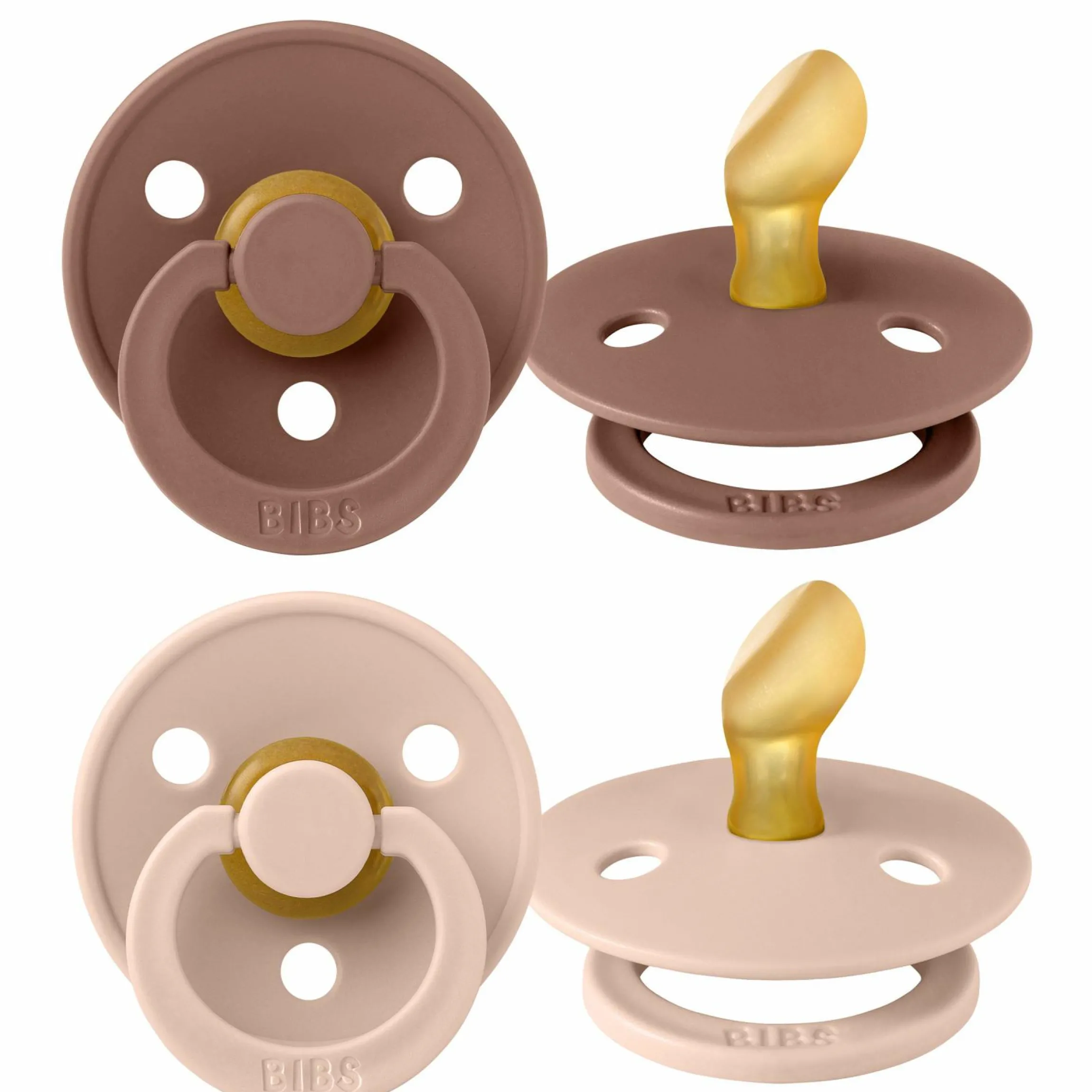 Schnuller 2er Pack Colour Anatomischer Sauger aus Naturkautschuk 0-6 M - Woodchuck / Blush