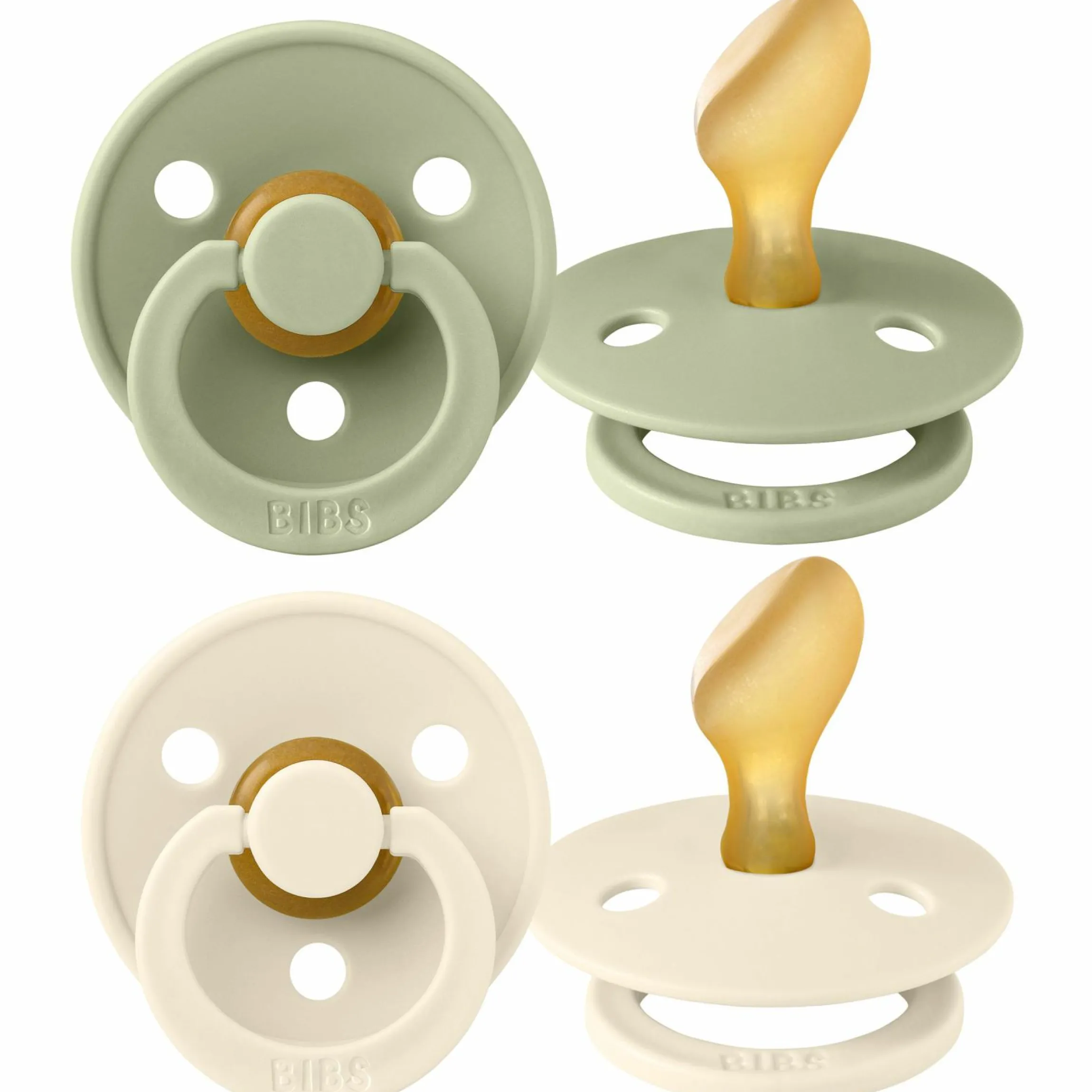 Schnuller 2er Pack Colour Anatomischer Sauger aus Naturkautschuk 6-18 M - Sage / Ivory