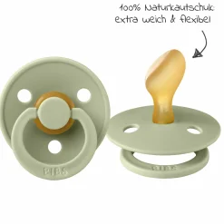 Schnuller 2er Pack Colour Anatomischer Sauger aus Naturkautschuk 6-18 M - Sage / Ivory
