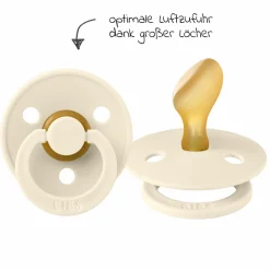 Schnuller 2er Pack Colour Anatomischer Sauger aus Naturkautschuk 6-18 M - Sage / Ivory