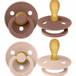 Schnuller 2er Pack Colour Symmetrischer Sauger aus Naturkautschuk 6-18 M - Woodchuck / Blush