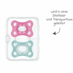 Schnuller 2er Pack Comfort - Silikon 3-12 M - Pink & Mint