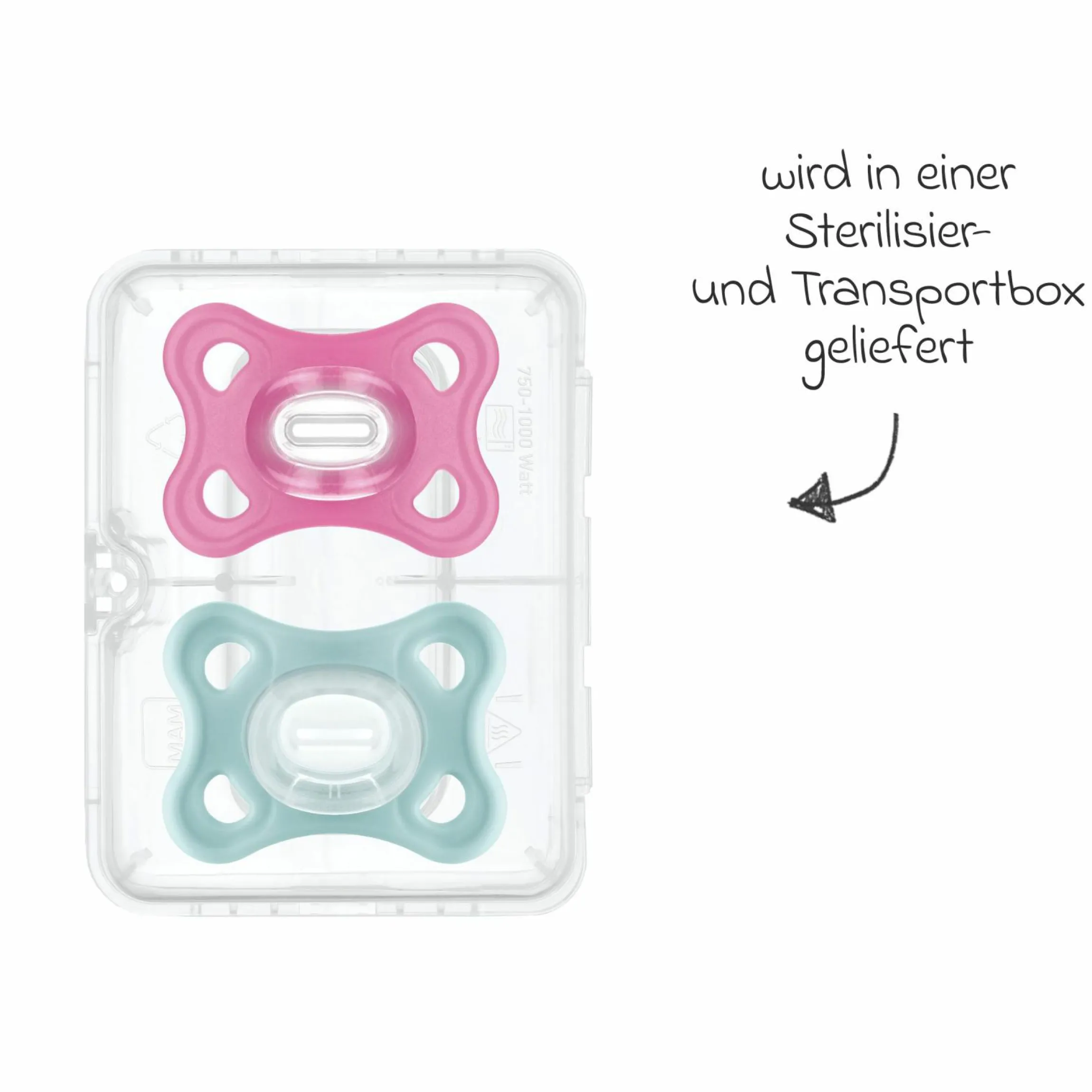 Schnuller 2er Pack Comfort - Silikon 3-12 M - Pink & Mint