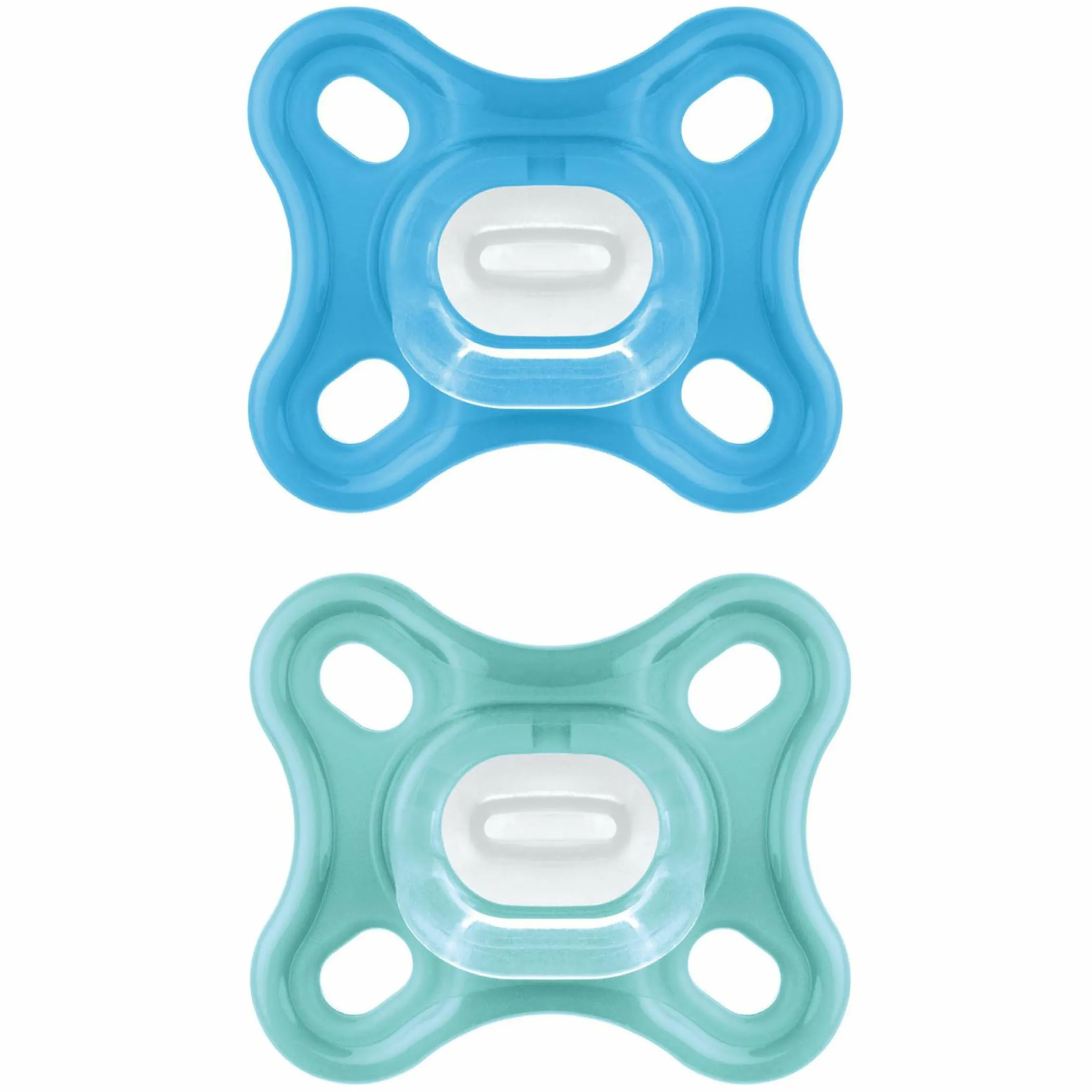 Schnuller 2er Pack Comfort - Silikon Newborn 0-3 M - Blau & Türkis