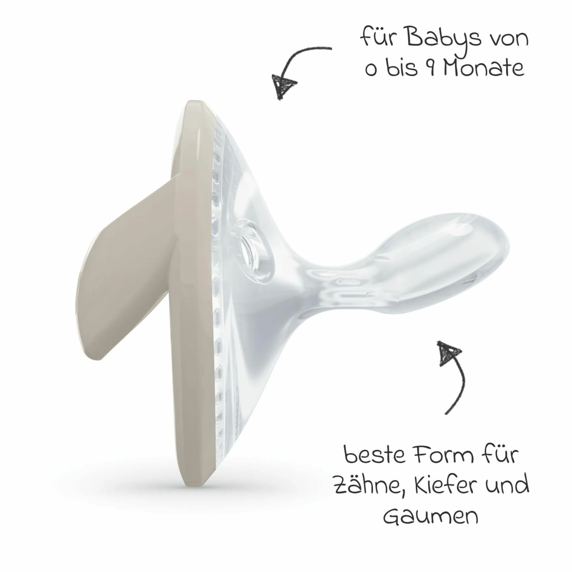 Schnuller 2er Pack MommyFeel - Silikon 0-9 M - Jeans / Greige