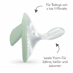 Schnuller 2er Pack MommyFeel - Silikon 0-9 M - Mint / Offwhite