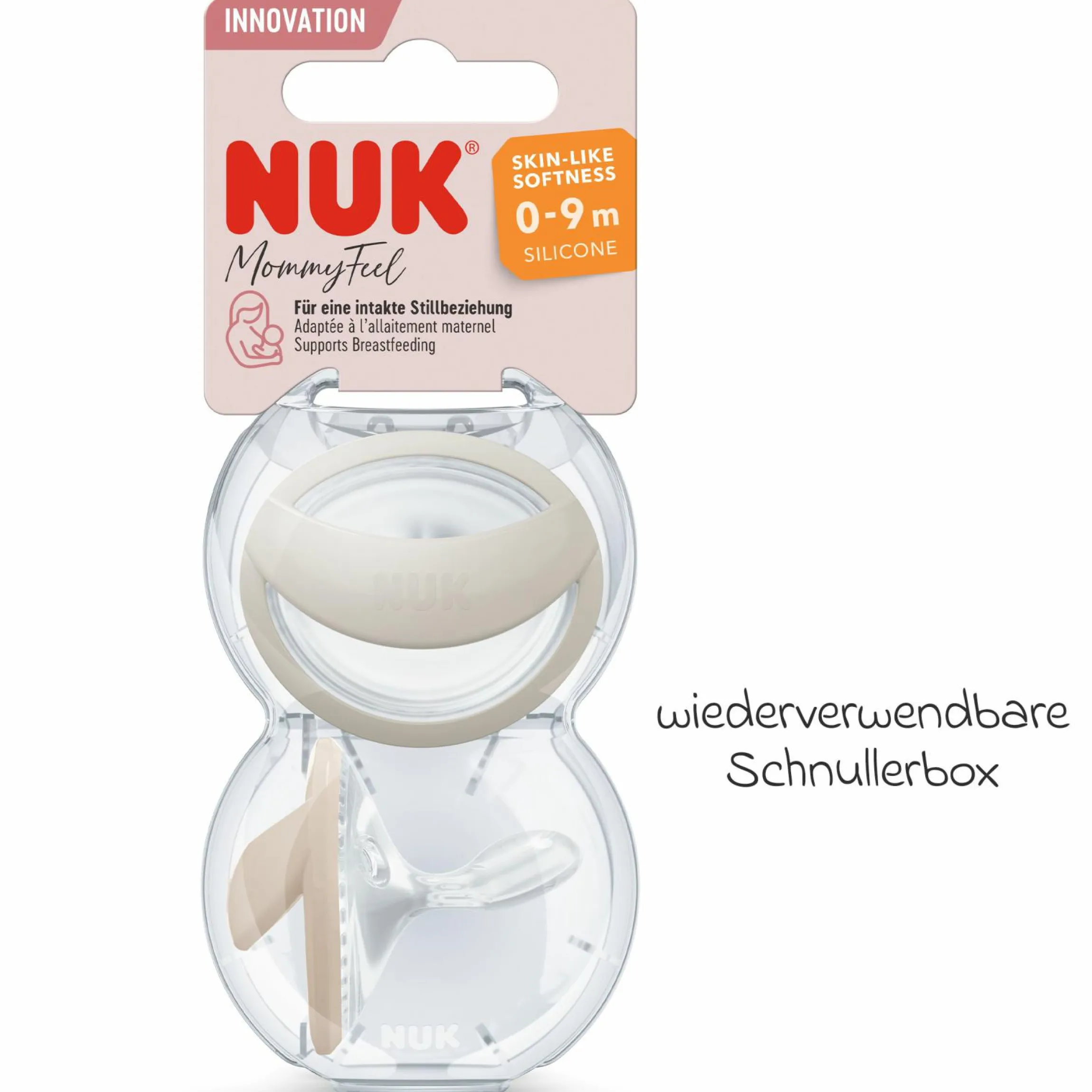 Schnuller 2er Pack MommyFeel - Silikon 0-9 M - Greige / Sandstone