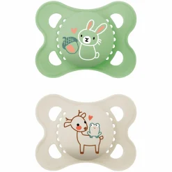 Schnuller 2er Pack Original - Naturkautschuk 0-6 M - Hase & Reh
