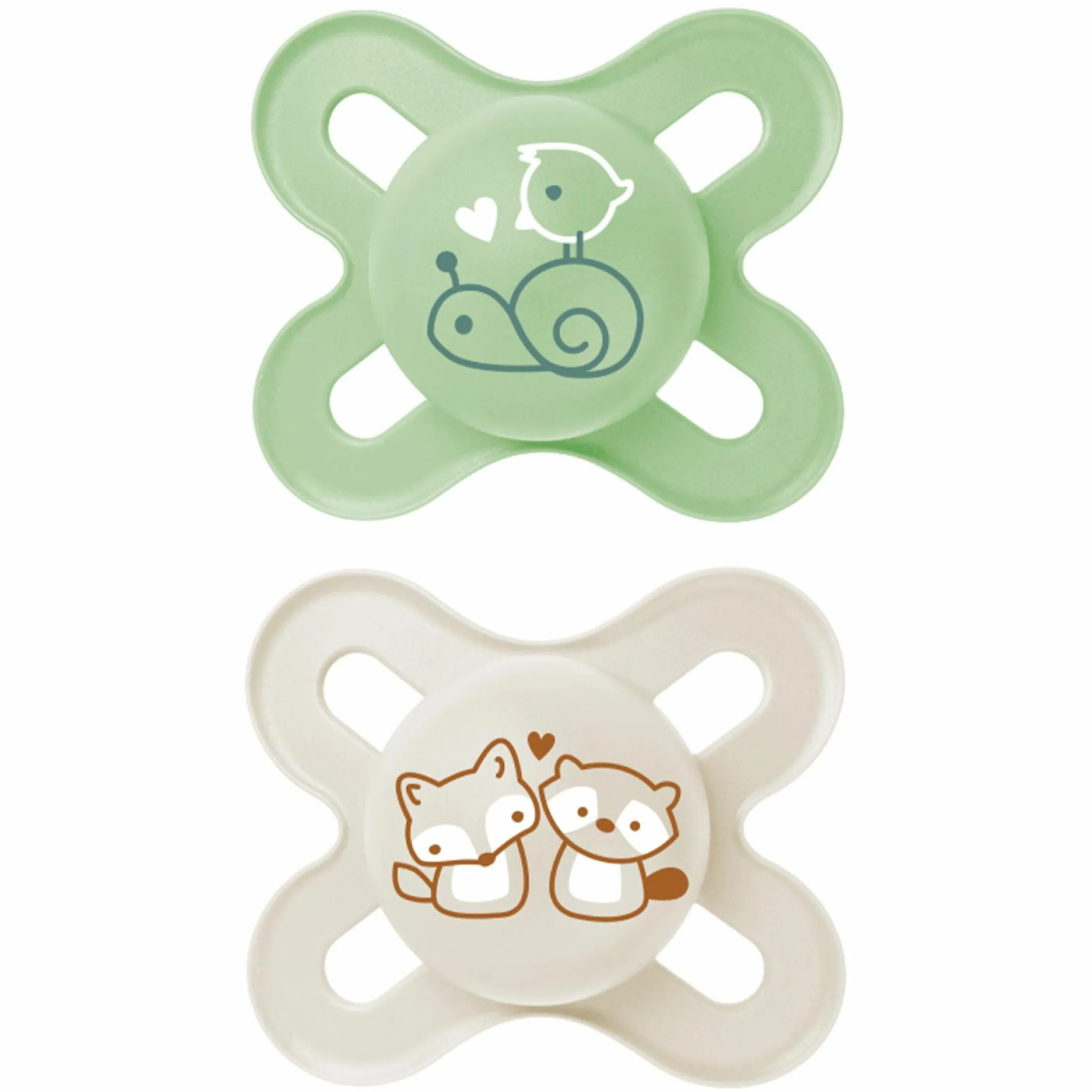 Schnuller 2er Pack Original Start - Silikon 0-2 M - Grün & Beige
