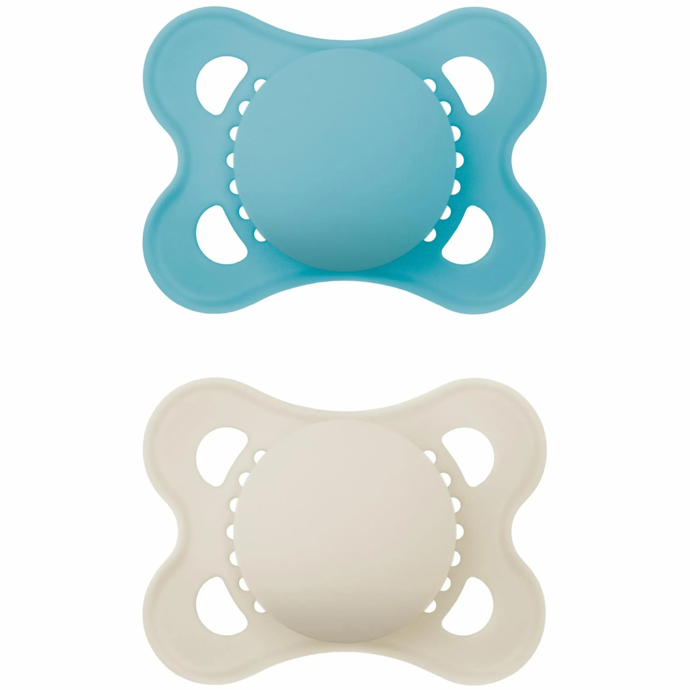 Schnuller 2er Pack Original - Silikon 0-6 M - Blau & Beige