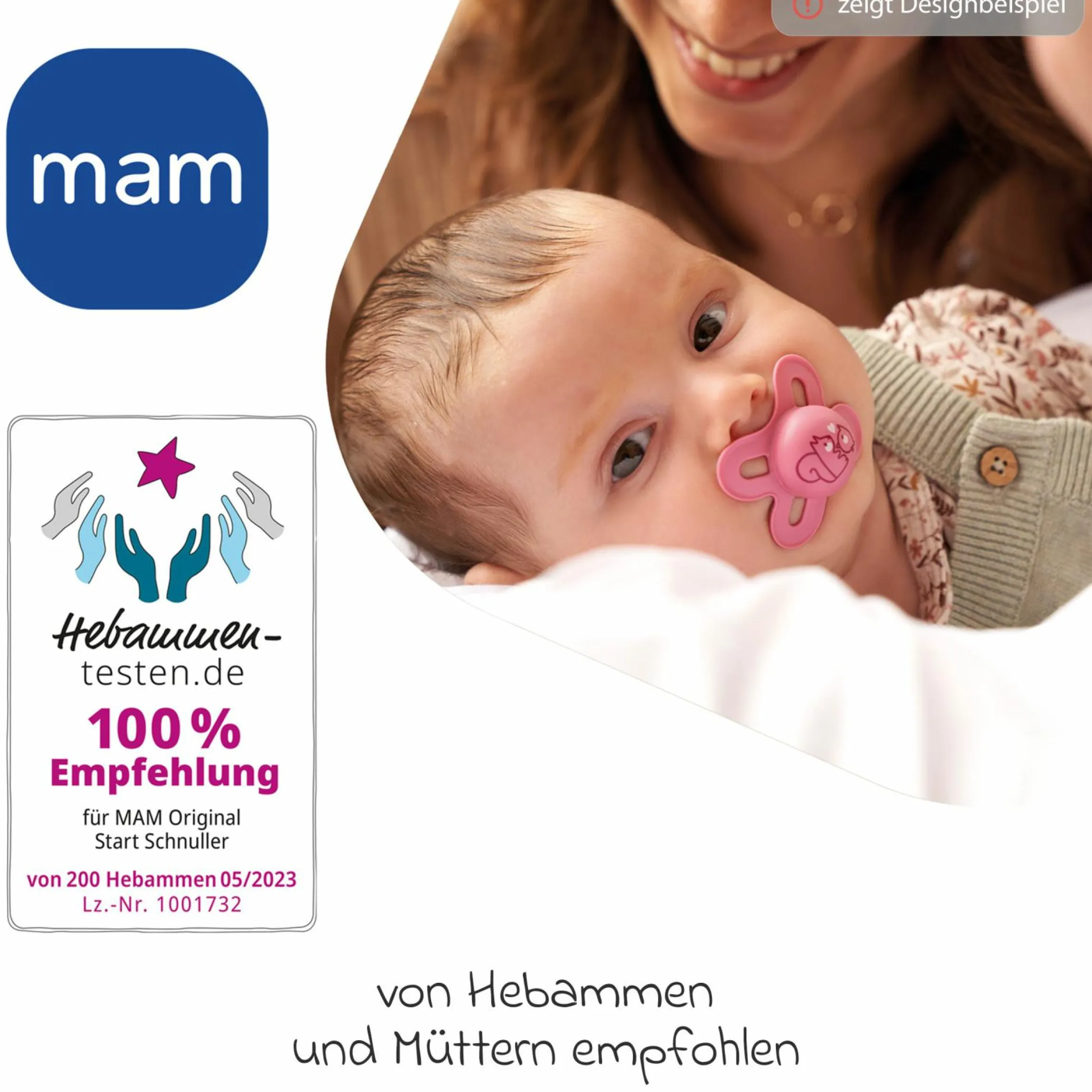 Schnuller 2er Pack Original Start - Silikon 0-2 M - Blau & Beige