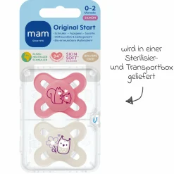 Schnuller 2er Pack Original Start - Silikon 0-2 M - Rosa & Beige
